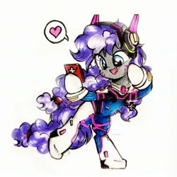 Size: 2591x2591 | Tagged: safe, artist:liaaqila, derpibooru import, oc, oc:cinnabyte, unofficial characters only, pony, adorkable, cute, d.va, dork, excited, gaming headset, headphones, headset, image, jpeg, overwatch, phone, smiling, solo