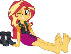 Size: 6000x4597 | Tagged: suggestive, artist:n0kkun, derpibooru import, sunset shimmer, equestria girls, boots, clothes, feet, fetish, foot fetish, foot focus, image, png, shoes, show accurate, show accurate porn, simple background, solo, transparent background, vector