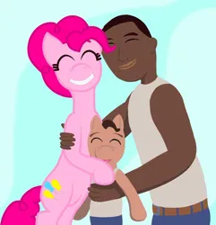 Size: 924x960 | Tagged: safe, derpibooru import, pinkie pie, earth pony, human, pony, carl johnson, crossover, crossover shipping, cursed image, grand theft auto, gta san andreas, image, jpeg, offspring, shipping