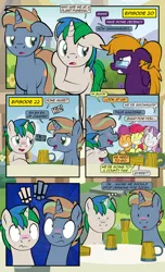 Size: 1920x3168 | Tagged: safe, artist:alexdti, derpibooru import, apple bloom, scootaloo, sweetie belle, oc, oc:brainstorm (alexdti), oc:star logic, pony, comic:quest for friendship, a horse shoe-in, growing up is hard to do, cutie mark crusaders, drunk, image, implied phyllis, jpeg, older, older apple bloom, older cmc, older scootaloo, older sweetie belle