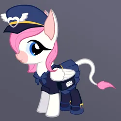 Size: 1870x1870 | Tagged: safe, artist:fibs, derpibooru import, edit, oc, oc:belle lettre, unofficial characters only, donkey, albaric, bag, clothes, cute, donkey oc, hat, image, mailmare, mailpony, mailpony uniform, png, postman's hat, saddle bag, short shirt, vector, wings