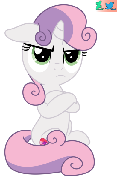 Size: 2000x3067 | Tagged: safe, artist:kuren247, derpibooru import, sweetie belle, pegasus, pony, angry, crossed arms, cutie mark, disappointed, disapproval, female, filly, floppy ears, foal, image, png, pouting, show accurate, simple background, sitting, solo, sweetie belle is not amused, the cmc's cutie marks, transparent background, unamused, vector