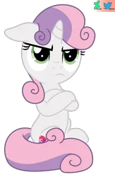 Size: 2000x3067 | Tagged: safe, artist:kuren247, derpibooru import, sweetie belle, pegasus, pony, angry, crossed arms, cutie mark, disappointed, disapproval, female, filly, floppy ears, foal, image, png, pouting, show accurate, simple background, sitting, solo, sweetie belle is not amused, the cmc's cutie marks, transparent background, unamused, vector