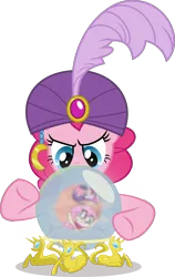 Size: 3159x5000 | Tagged: safe, artist:sollace, derpibooru import, fluttershy, pinkie pie, twilight sparkle, twilight sparkle (alicorn), alicorn, it's about time, my little pony: pony life, .svg available, clothes, crystal ball, derpibooru exclusive, image, madame pinkie, png, simple background, solo, transparent background, turban, vector