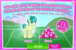 Size: 1961x1291 | Tagged: safe, derpibooru import, official, sandbar, earth pony, pony, costs real money, english, gameloft, gem, green coat, green fur, green mane, green pony, green tail, image, jpeg, male, numbers, sale, solo, solo focus, stallion, tail, teenager, text