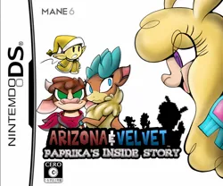 Size: 1500x1250 | Tagged: artist needed, safe, derpibooru import, velvet reindeer, alpaca, cow, deer, reindeer, winter sprite, them's fightin' herds, arizona (tfh), community related, image, jpeg, mario & luigi, nintendo ds, paprika (tfh), parody, simple background, white background