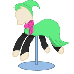 Size: 1000x1000 | Tagged: safe, artist:fluttershy_mop, derpibooru import, pony, pony town, clothes, deltarune, dress, image, mannequin, png, ralsei, scarf, simple background, socks, theyellowfeather