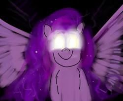 Size: 4400x3600 | Tagged: safe, artist:horsesplease, derpibooru import, pipp petals, creation, darkness, g5, glow, glowing eyes, image, immortality, pipp is immortal, png, primordial chaos, smiling, space, universe, void