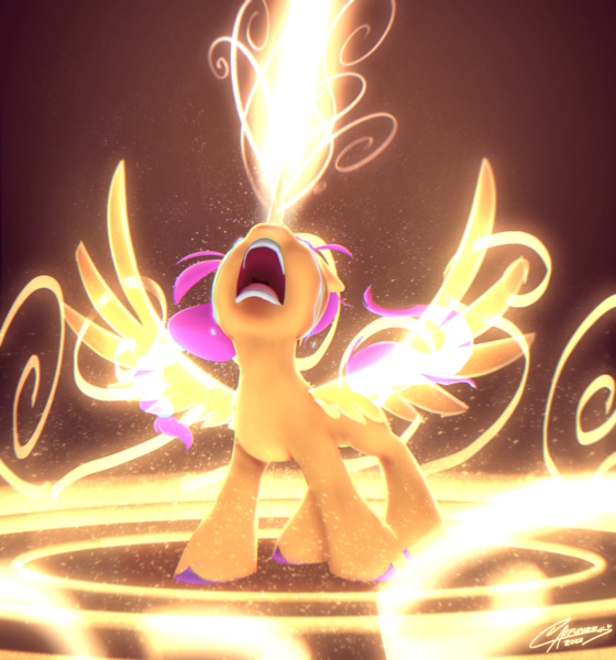 Size: 3201x3431 | Tagged: safe, artist:alfunezart, derpibooru import, sunny starscout, alicorn, pony, my little pony: a new generation, my little pony: make your mark, alicornified, artificial horn, artificial wings, augmented, crying, female, g5, high res, horn, image, magic, magic horn, magic overload, magic wings, mare, open mouth, png, race swap, screaming, solo, sunnycorn, wings