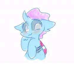 Size: 675x588 | Tagged: safe, artist:zutcha, derpibooru import, ocellus, changedling, changeling, blushing, colored sketch, female, image, jpeg, simple background, solo, white background