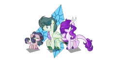 Size: 2000x1000 | Tagged: safe, artist:pandastars1109, derpibooru import, oc, oc:diamond moonlight, oc:emerald clarity, oc:healing crystal, unofficial characters only, dracony, hybrid, pony, cross-popping veins, cutie mark background, emanata, foal, image, interspecies offspring, offspring, parent:rarity, parent:spike, parents:sparity, png, siblings, simple background, transparent background, trio