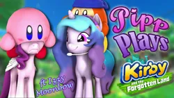 Size: 1920x1080 | Tagged: safe, artist:pika-robo, derpibooru import, izzy moonbow, pipp petals, pegasus, pony, unicorn, series:pipp plays, 3d, adorapipp, bandana waddle dee, bipedal, crossover, cute, dancing, fake thumbnail, female, folded wings, frown, g4, g5, g5 to g4, gamer pipp, gaming headset, generation leap, group, headset, image, kirby, kirby (series), kirby and the forgotten land, let's play, mare, nintendo, pipp petals is not amused, png, smiling, source filmmaker, unamused, video game, wings, youtube thumbnail