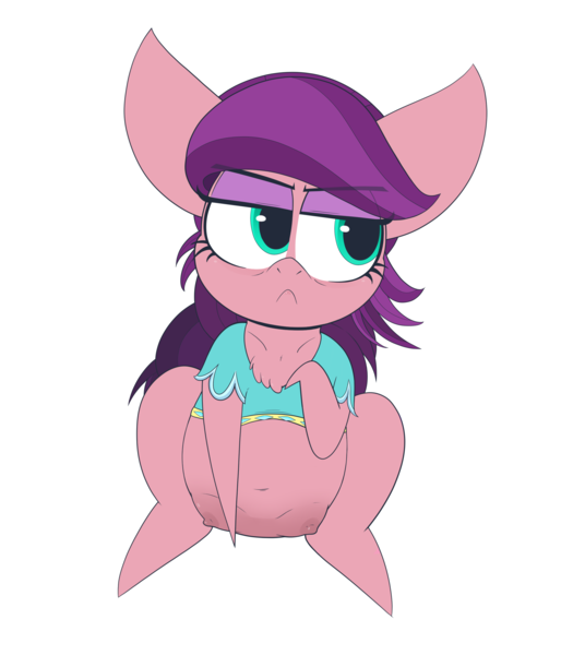 Size: 2400x2800 | Tagged: questionable, artist:dragonpone, derpibooru import, spoiled rich, earth pony, pony, bags under eyes, belly button, chest fluff, clothes, crotchboobs, derpibooru exclusive, female, frown, image, lidded eyes, looking sideways, mare, nipples, nudity, png, pointy legs, shirt, simple background, sitting, solo, solo female, transparent background