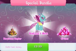 Size: 1266x853 | Tagged: safe, derpibooru import, official, spiracle, changedling, changeling, background changeling, bloodstone scepter, bundle, bush, costs real money, english, female, gameloft, gem, image, insect wings, jpeg, lava, numbers, sale, solo, solo focus, text, wings