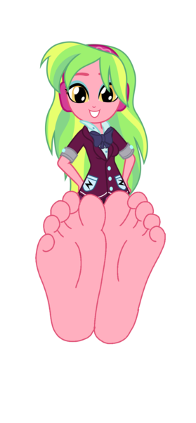 Size: 2700x5800 | Tagged: suggestive, artist:salemcat, derpibooru import, edit, editor:slayerbvc, vector edit, lemon zest, equestria girls, friendship games, barefoot, base, base used, clothes, crystal prep academy uniform, feet, female, fetish, foot fetish, foot focus, grin, headphones, image, png, recolor, school uniform, simple background, smiling, soles, solo, toes, transparent background, vector