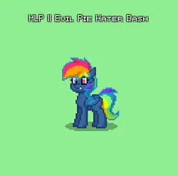 Size: 393x388 | Tagged: safe, derpibooru import, rainbow dash, demon, demon pony, original species, pegasus, pony, pony town, secrets and pies, bat wings, blank flank, cute, cute little fangs, evil pie hater dash, fangs, female, green background, image, png, simple background, solo, wings