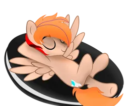Size: 3360x2840 | Tagged: safe, artist:fededash, derpibooru import, oc, oc:fededash, unofficial characters only, pegasus, cookie, cutie mark, eyes closed, food, image, oreo, pegasus oc, png, relaxing, simple background, sleeping, solo, transparent background, wings
