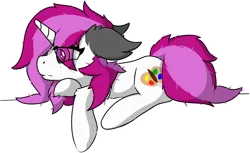 Size: 5142x3141 | Tagged: safe, artist:skylarpalette, derpibooru import, oc, oc:skylar palette, unofficial characters only, pony, unicorn, crying, crying inside, crying on the outside, female, horn, image, looking down, lying down, mare, messy hair, messy mane, png, sad, simple background, simple shading, transparent background, unkempt mane, vent art
