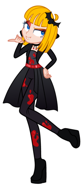 Size: 1280x2888 | Tagged: safe, artist:sugarsong14, derpibooru import, oc, oc:tippy toes, unofficial characters only, bat, human, undead, vampire, belt, blood, boots, choker, clothes, commission, costume, eyeshadow, fangs, female, grin, halloween, halloween costume, holiday, humanized, humanized oc, image, makeup, png, shirt, shoes, simple background, skirt, smiling, socks, solo, stockings, suit, thigh highs, transparent background