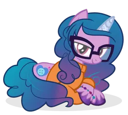 Size: 1280x1152 | Tagged: safe, artist:grapefruit-face, derpibooru import, izzy moonbow, pony, unicorn, female, g4, g5, g5 to g4, generation leap, glasses, image, mare, png, scooby doo, simple background, transparent background, velma dinkley