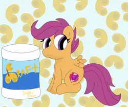 Size: 6048x5036 | Tagged: safe, derpibooru import, scootaloo, pegasus, cheese, food, image, macaroni, macaroni and cheese, messy eating, pasta, png, solo