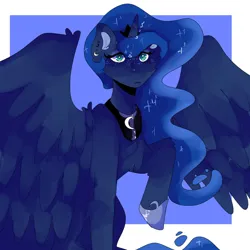 Size: 1280x1280 | Tagged: safe, artist:jupiterscent, derpibooru import, princess luna, alicorn, pony, freckles, image, jpeg, raised hoof, solo