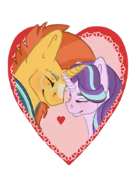 Size: 1280x1638 | Tagged: safe, derpibooru import, starlight glimmer, sunburst, pony, unicorn, bust, couple, cute, heart, hearts and hooves day, image, love, png, portrait, simple background, transparent background