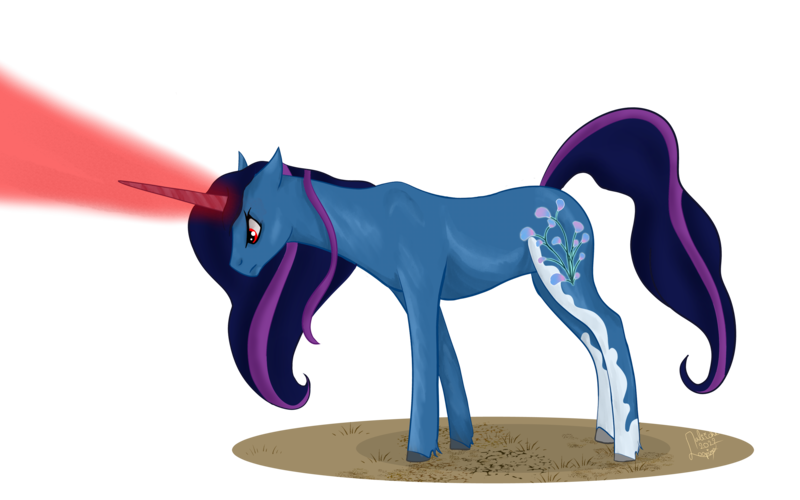 Size: 4000x2500 | Tagged: safe, alternate version, artist:loopina, derpibooru import, oc, oc:abyss, unofficial characters only, unicorn, female, fight, image, magic, png, pocctober, red, simple background, solo, transparent background