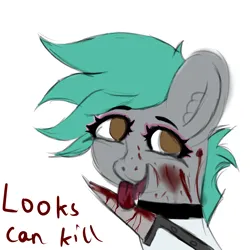 Size: 5000x5000 | Tagged: semi-grimdark, artist:houndy, derpibooru import, oc, oc:porky pie hat, blood, blood splatter, choker, cute, femboy, halloween, holiday, image, knife, licking, male, nightmare night, png, tongue out