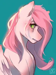 Size: 2894x3877 | Tagged: safe, artist:jaynsparkle, derpibooru import, oc, oc:sugar morning, unofficial characters only, pegasus, pony, bust, female, image, jpeg, mare, profile, simple background, solo, teal background