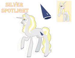 Size: 1280x983 | Tagged: safe, artist:frogstool, derpibooru import, oc, oc:silver spotlight, unofficial characters only, pony, unicorn, female, image, mare, offspring, parent:coco pommel, parent:rarity, parent:trenderhoof, parents:trenderity, png, simple background, solo, sperm donation, transparent background