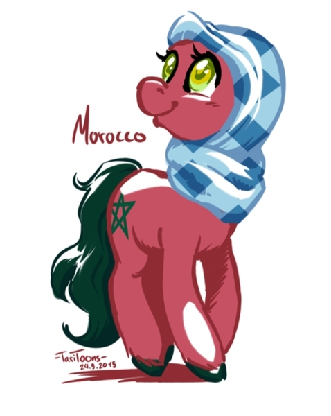 Size: 720x904 | Tagged: safe, artist:taritoons, derpibooru import, oc, ponified, earth pony, pony, hijab, image, jpeg, morocco, nation ponies, solo