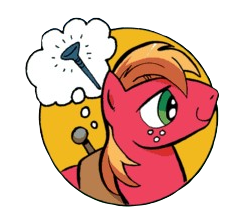 Size: 250x220 | Tagged: safe, artist:fuckomcfuck, derpibooru import, idw, big macintosh, earth pony, pony, comic, image, nail, png, simple background, solo, thinking, thought bubble, transparent background