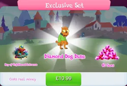 Size: 1268x858 | Tagged: safe, derpibooru import, idw, official, unnamed character, diamond dog, book, bow, bundle, bush, choker, collar, costs real money, dog collar, english, gameloft, gem, hourglass, idw showified, image, jpeg, key, key of unfettered entrance, male, numbers, orange fur, pillow, sale, solo, solo focus, text, yellow eyes