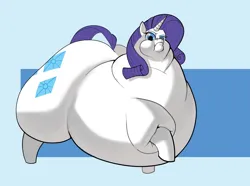 Size: 2012x1500 | Tagged: suggestive, artist:shoak, derpibooru import, rarity, pony, unicorn, abstract background, bingo wings, disapproval, fat, female, image, jpeg, neck roll, obese, raised hoof, solo, stretched cutie mark, wide hips