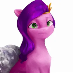 Size: 2000x2000 | Tagged: safe, artist:pascal571, derpibooru import, pipp petals, pegasus, pony, bust, female, g5, image, jpeg, mare, simple background, smiling, solo, white background