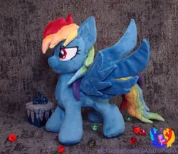 Size: 2576x2239 | Tagged: safe, artist:1stastrastudio, derpibooru import, rainbow dash, pegasus, pony, secrets and pies, evil pie hater dash, female, image, irl, jpeg, mare, photo, plushie, solo, spread wings, wings