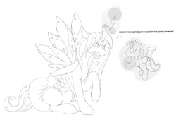 Size: 1002x681 | Tagged: suggestive, artist:padded_red_dragon, derpibooru import, queen chrysalis, alicorn, changeling, changeling queen, pony, cropped, diaper, diaper fetish, female, fetish, image, magic, png, poofy diaper, sketch