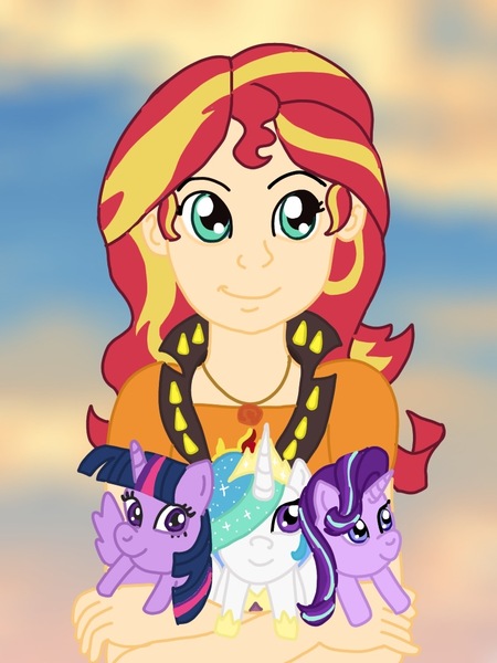 Size: 810x1080 | Tagged: safe, artist:captainelsa, derpibooru import, princess celestia, starlight glimmer, sunset shimmer, twilight sparkle, twilight sparkle (alicorn), alicorn, human, pony, unicorn, equestria girls, equestria girls series, female, human coloration, image, jpeg, plushie