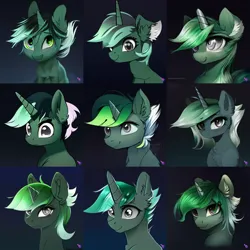 Size: 1536x1536 | Tagged: safe, derpibooru import, editor:guwauu, machine learning generated, purplesmart.ai, stable diffusion, oc, oc:guaiacol, unofficial characters only, unicorn, bust, horn, image, png, portrait, unicorn oc