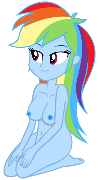 Size: 4416x8000 | Tagged: questionable, artist:laszlvfx, derpibooru import, edit, vector edit, rainbow dash, equestria girls, areola, barefoot, belly button, breasts, busty rainbow dash, complete nudity, feet, female, full body, image, nipples, nudity, png, simple background, smiling, solo, solo female, transparent background, vector