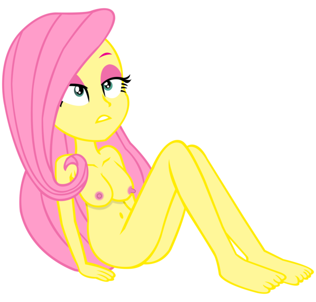 Size: 8000x7631 | Tagged: questionable, artist:laszlvfx, derpibooru import, edit, vector edit, fluttershy, equestria girls, areola, barefoot, belly button, breasts, busty fluttershy, complete nudity, eyeshadow, feet, female, full body, image, makeup, nipples, nudity, png, simple background, solo, solo female, transparent background, unamused, vector