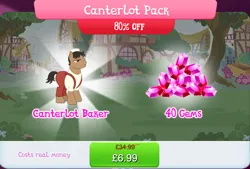 Size: 1270x861 | Tagged: safe, derpibooru import, official, earth pony, pony, baker, brown coat, brown fur, brown mane, brown tail, bundle, clothes, costs real money, english, gameloft, gem, hat, image, jpeg, male, numbers, sale, short tail, solo, solo focus, stallion, tail, text