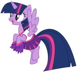 Size: 817x763 | Tagged: safe, artist:statycat, artist:twilyisbestpone, derpibooru import, twilight sparkle, twilight sparkle (alicorn), alicorn, pony, adorkable, base used, cheerleader, cheerleader outfit, clothes, cute, dork, female, flying, image, mare, pegasus wings, png, simple background, smiling, solo, spread wings, transparent background, twiabetes, wings