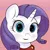 Size: 1024x1024 | Tagged: safe, artist:thisponydoesnotexist, derpibooru import, machine learning generated, part of a set, rarity, pony, unicorn, bust, cute, female, image, jewelry, necklace, png, portrait, redraw, simple background, solo