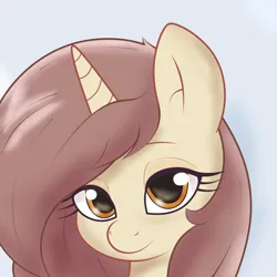 Size: 1024x1024 | Tagged: safe, artist:thisponydoesnotexist, derpibooru import, machine learning generated, part of a set, oc, oc:hymyt, unofficial characters only, pony, unicorn, bust, cute, female, image, png, portrait, redraw, simple background, solo