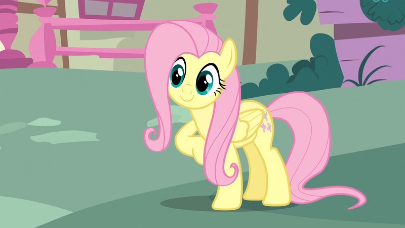 Size: 1920x1080 | Tagged: safe, derpibooru import, screencap, fluttershy, pegasus, pony, scare master, season 5, 1080p, cute, female, folded wings, image, jpeg, mare, shyabetes, smiling, solo, wings