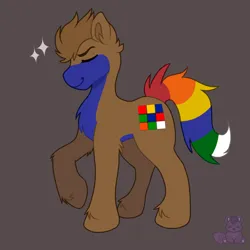 Size: 1280x1280 | Tagged: safe, artist:racoongutss, derpibooru import, oc, oc:rubik, unofficial characters only, earth pony, pony, image, png, raised hoof
