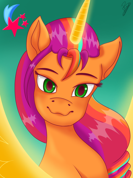 Size: 768x1024 | Tagged: safe, artist:amandascxd, derpibooru import, sunny starscout, alicorn, pony, my little pony: a new generation, female, g5, image, png, race swap, solo, sunnycorn