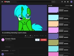 Size: 2048x1536 | Tagged: safe, artist:artistic-inky, derpibooru import, oc, oc:green byte, pony, commission, eye clipping through hair, image, male, png, stallion, ych result, youtube